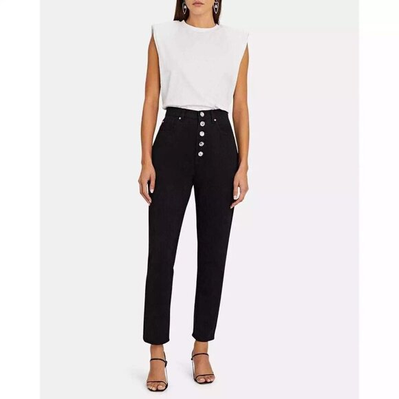 WeWoreWhat The Danielle Crystal Straight Jeans in Black 27 Womens Denim Pants - Picture 15 of 15